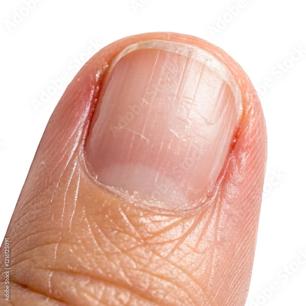 Obraz Closeup Of Clean Fingernails Without Nail Polish Isolated On White Background