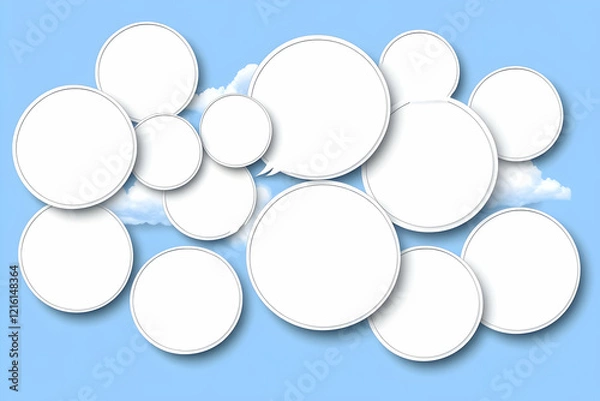 Fototapeta Abstract Background with Circles and Clouds