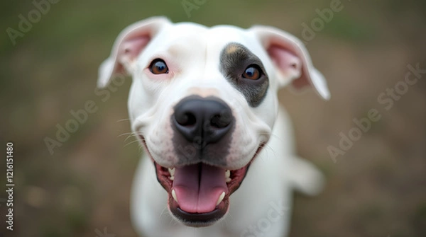 Fototapeta portrait of a funny pit bull dog