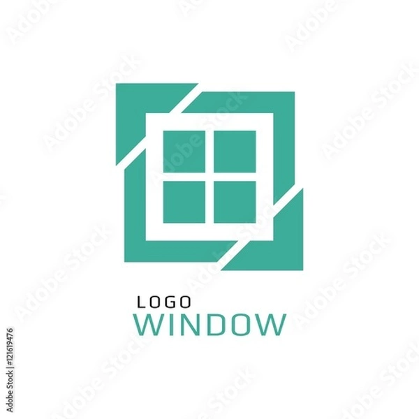Obraz Vector of window icon. Business icon for the company. Logo for Building / Industry . Abstract symbol of window. Vector illustration.