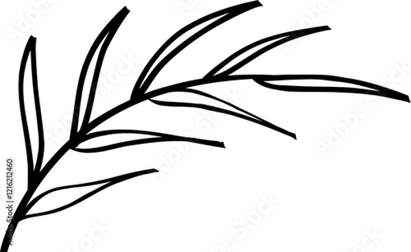 Obraz leaf line art decoration vector