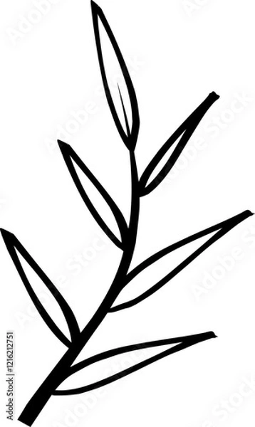 Obraz leaf line art decoration vector