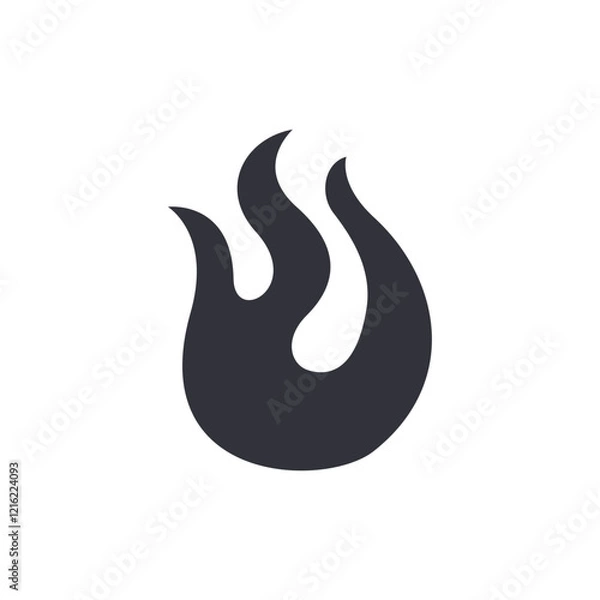 Fototapeta Fire solid icons, minimalist vector illustration ,simple transparent graphic element .Isolated on white background