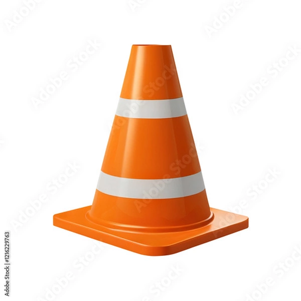 Fototapeta Traffic cone equipment for road safety on transparent background PNG Generative AI