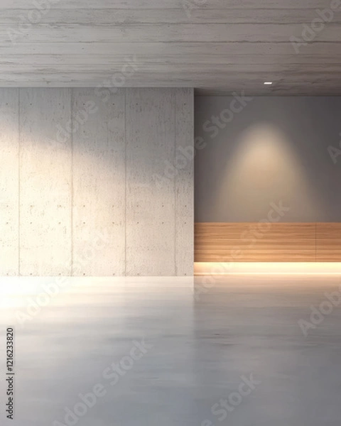 Obraz Modern empty interior space with minimalistic design and soft lighting