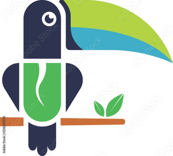 Obraz toucan bird supplements natural logo vector illustration