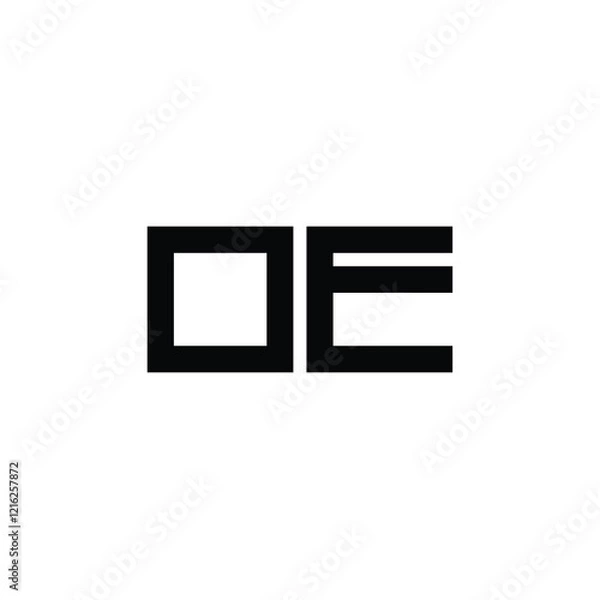 Fototapeta OE monogram logo design letter text name symbol monochrome logotype alphabet character simple logo