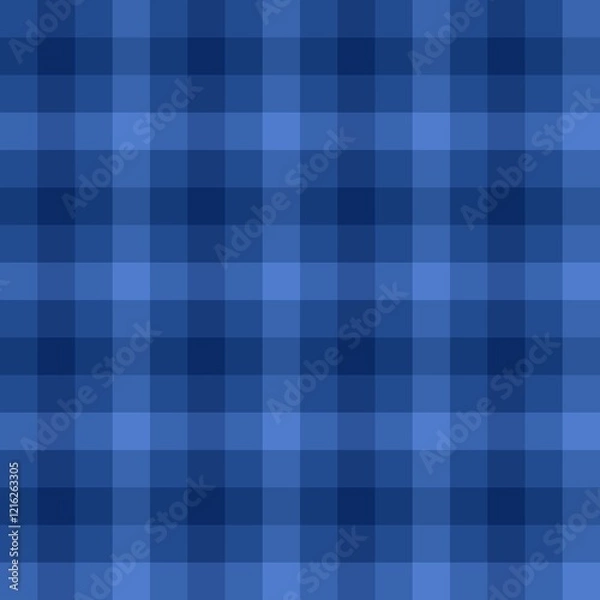 Fototapeta Seamless plaid pattern background in blue.