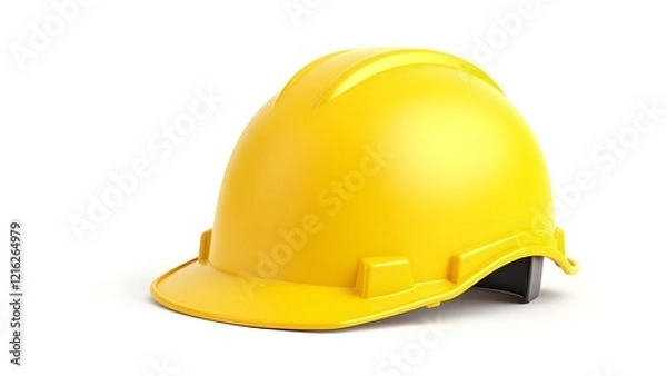 Fototapeta yellow safety helmet isolated on pure white background
