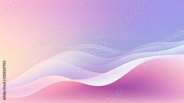 Fototapeta Soft, flowing abstract waves in pastel colors creating a serene and calming background.