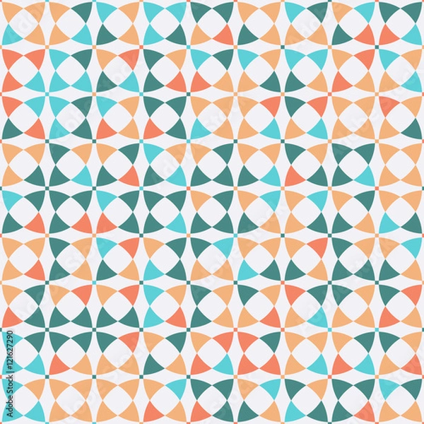 Fototapeta Colorful circle seamless pattern. Abstract art vector background.