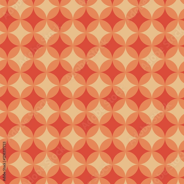 Fototapeta Vector seamless abstract pattern with orange and yellow geometric elements