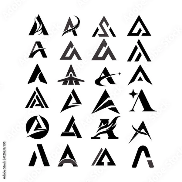 Fototapeta set of letter A logo