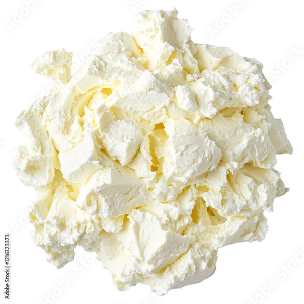 Fototapeta Creamy Soft Cream Cheese Texture Displayed on a Plain Background