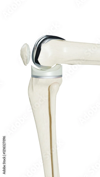 Obraz Total Knee Replacement is surgery to replace diseased or damaged joint surfaces of the knee with metal and plastic prosthetic devices.