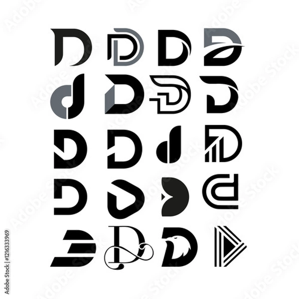 Fototapeta set of letter D logo