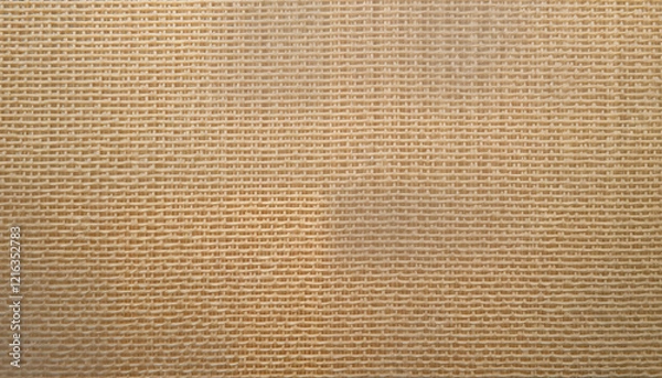 Fototapeta Beige woven burlap texture background. Natural material with crisscross pattern. Ideal for wallpaper, textile, decorative projects. Neutral color palette works well for various design themes.