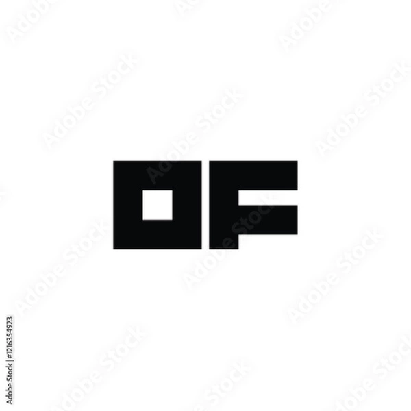 Fototapeta OF monogram logo design letter text name symbol monochrome logotype alphabet character simple logo