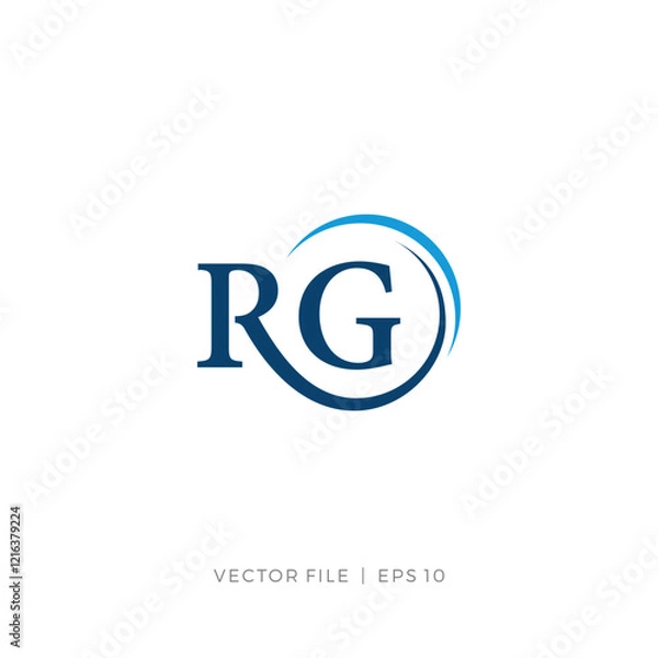 Fototapeta initial letter RG serif font classic logo