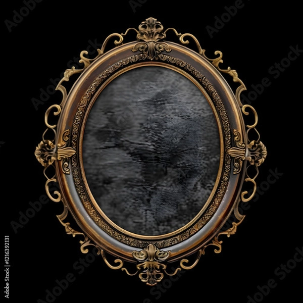 Fototapeta antique picture frame black background,generative ai
