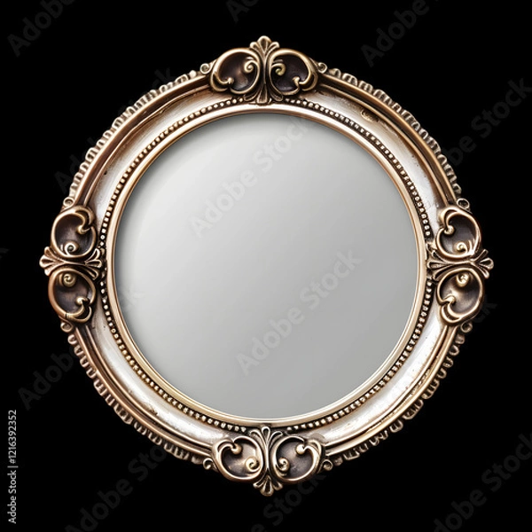 Fototapeta antique picture frame black background,generative ai