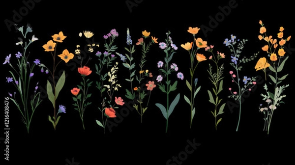 Fototapeta floral background vector illustration,generative ai