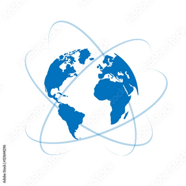 Fototapeta Vector globe icon of the world