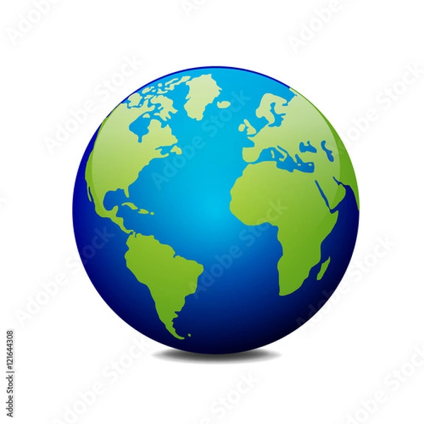 Fototapeta Vector globe icon of the world