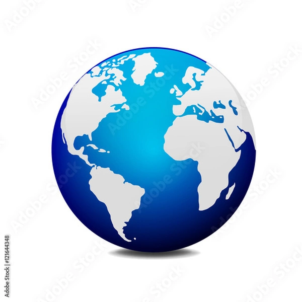 Fototapeta Vector globe icon of the world