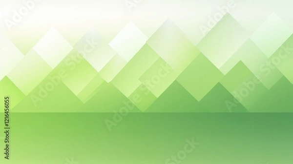 Fototapeta Abstract geometric design featuring green mountains and gradients for backgrounds.
