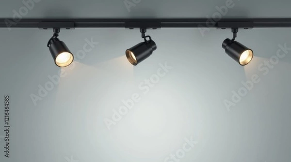 Fototapeta track lighting isolated against a transparent background showcasing sleek modern design and functionality ideal for contemporary interior spaces and mood illumination