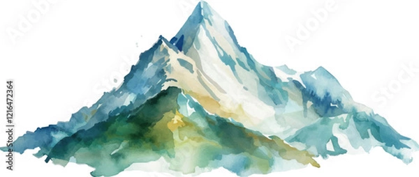 Fototapeta watercolor mountain landscape vector illustration,generative ai