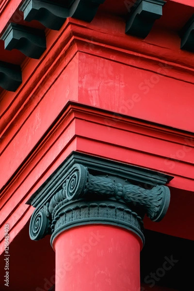 Obraz Minimalist abstract of the facade of the Red University Building in Kyiv, Ukraine