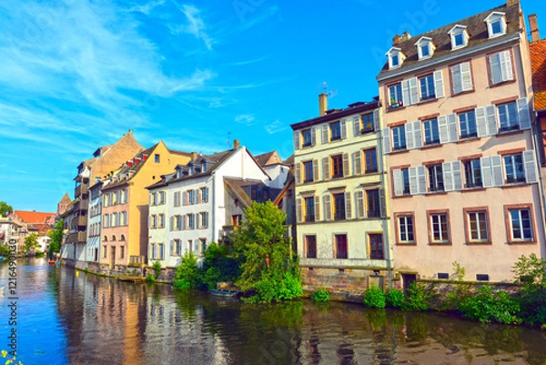 Obraz Das Viertel La Petite France in der Altstadt von Straßburg