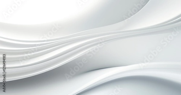 Fototapeta Abstract white waves creating a smooth, modern aesthetic.