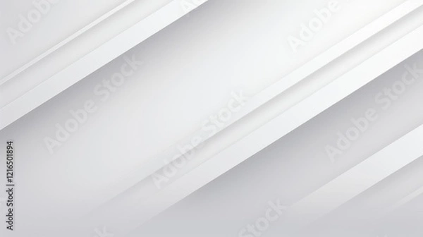 Fototapeta A minimalist design featuring overlapping white and gray diagonal lines for a clean aesthetic.