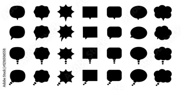 Fototapeta 다양한 대화 말풍선 아웃라인 아이콘 세트 