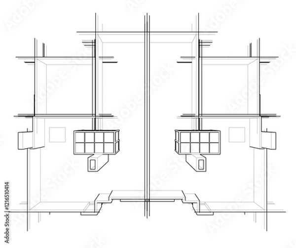 Fototapeta architectural sketch of a building
