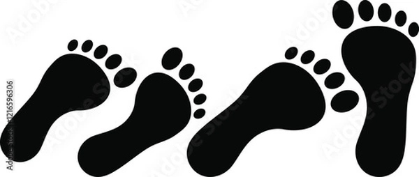 Fototapeta Couple Footprint Flat Icon for Apps and Websites