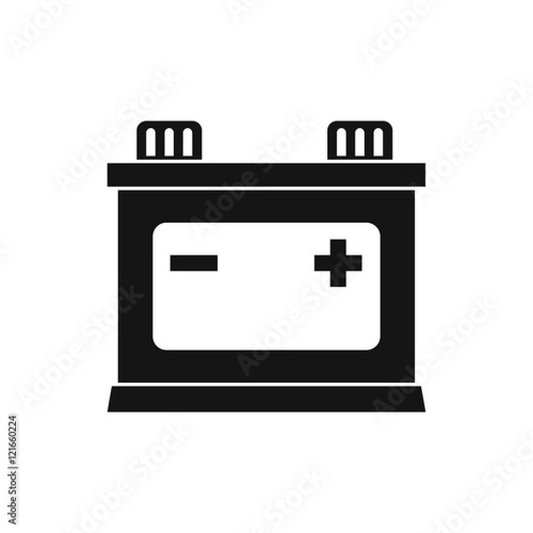 Fototapeta Car battery icon in simple style on a white background vector illustration