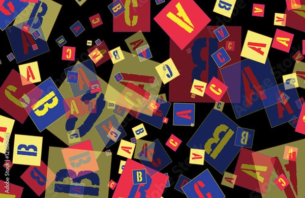 Fototapeta ABC's Black Confetti