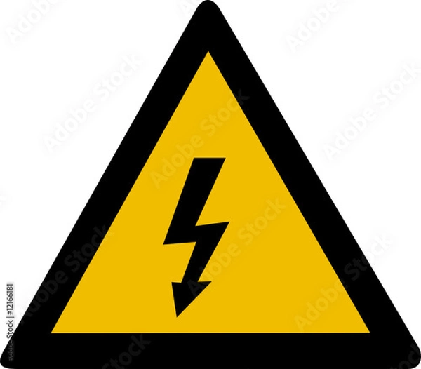 Fototapeta Warning sign - high voltage