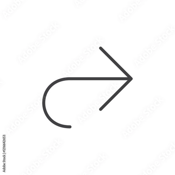 Fototapeta Forward arrow icon symbolizing progress or movement.