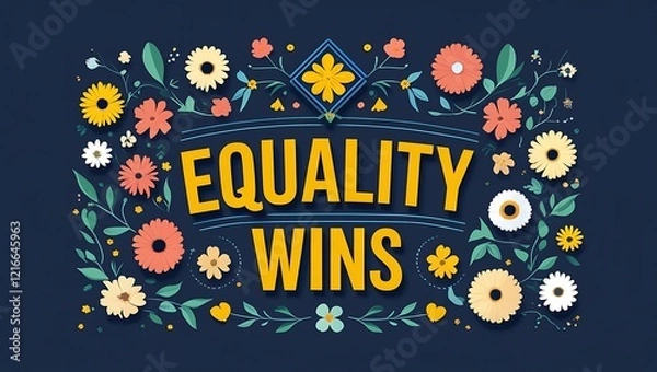 Fototapeta Equality Wins Floral Design Celebrates Diversity and Inclusion