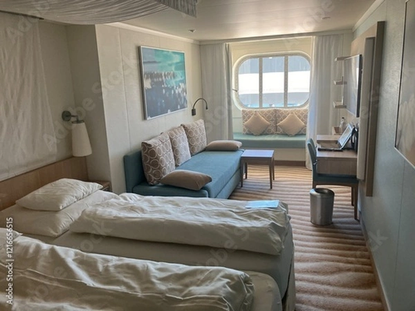 Fototapeta Passagierkabine auf einem Kreuzfahrtschiff