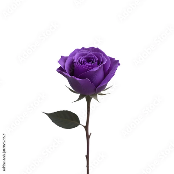 Obraz Purple rose isolated on a white surface