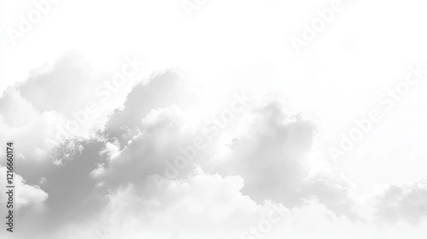 Fototapeta 24120505 50 A soft, fluffy cloud floating against a pure white sky --ar 16:9 --v 6.1 Job ID: abde170d-59ff-47d6-a11b-8e8430d132dd
