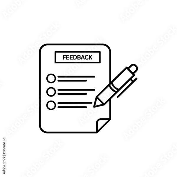 Fototapeta Feedback form icon Vector logo set flat