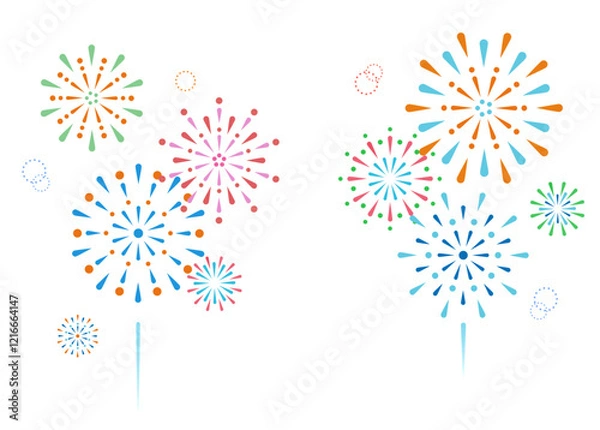 Fototapeta 夏祭りやイベントに欠かせない、夜空を彩る打ち上げ花火　9