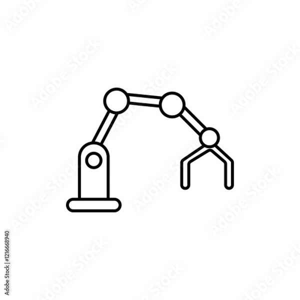 Obraz Robot arm icon Vector logo set flat